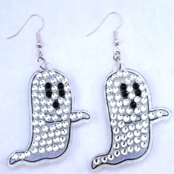 Spooky Rhinestone Earrings - Picture 5 of 10
